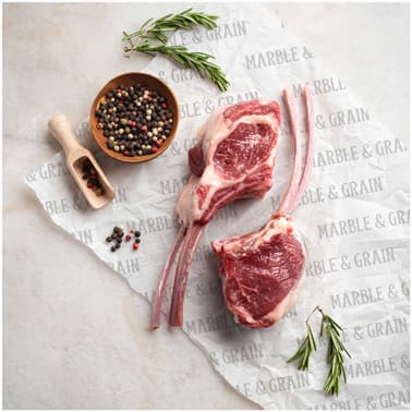 Marble & Grain Lamb Rib Chop, 2-Bone Frenched 2 pcs | 0.5 - 0.99 lb
